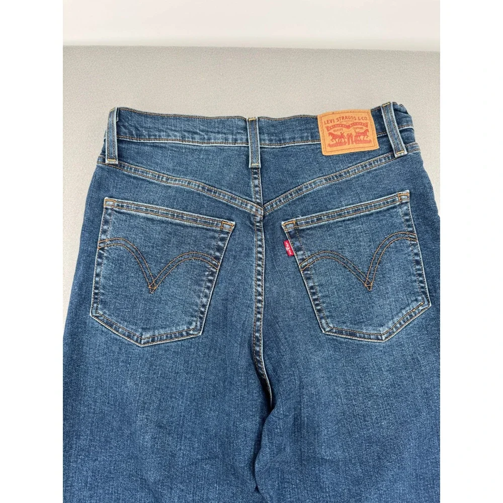 Levis Ribcage Straight Ankle Jeans Womens 30 (30x27) Retro Blue Denim High Rise